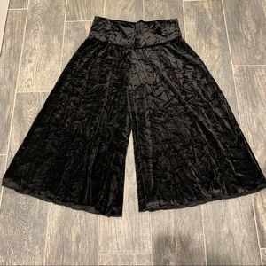 A. Byer Black Velvet Parachute Flare Shorts